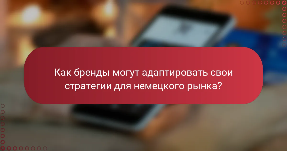 Как бренды могут адаптировать свои стратегии для немецкого рынка?